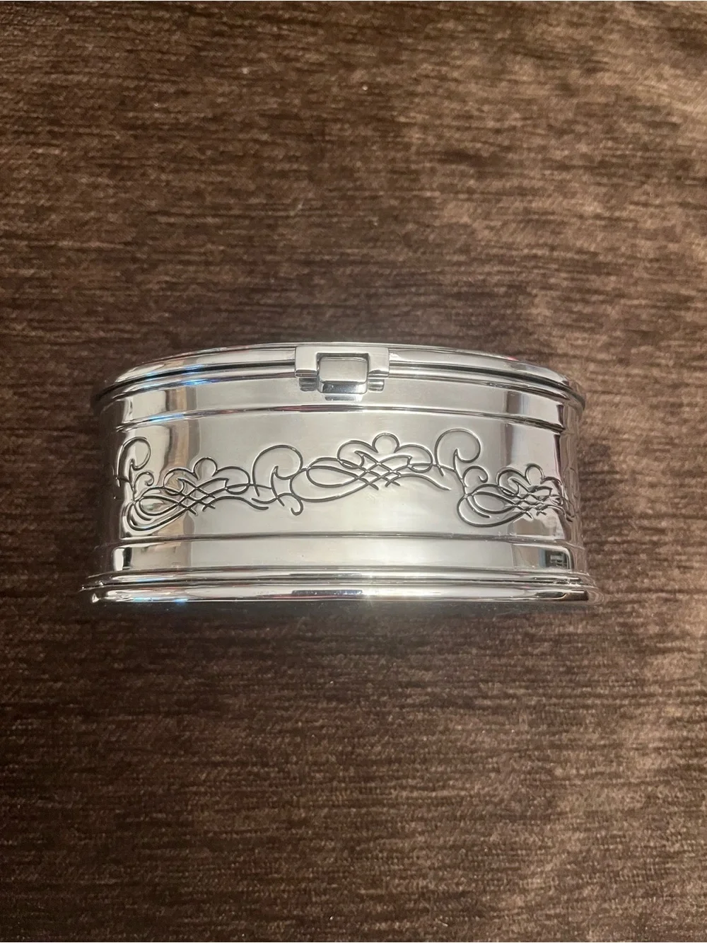 Harley-Davidson Silver Decorative Oval Trinket Box